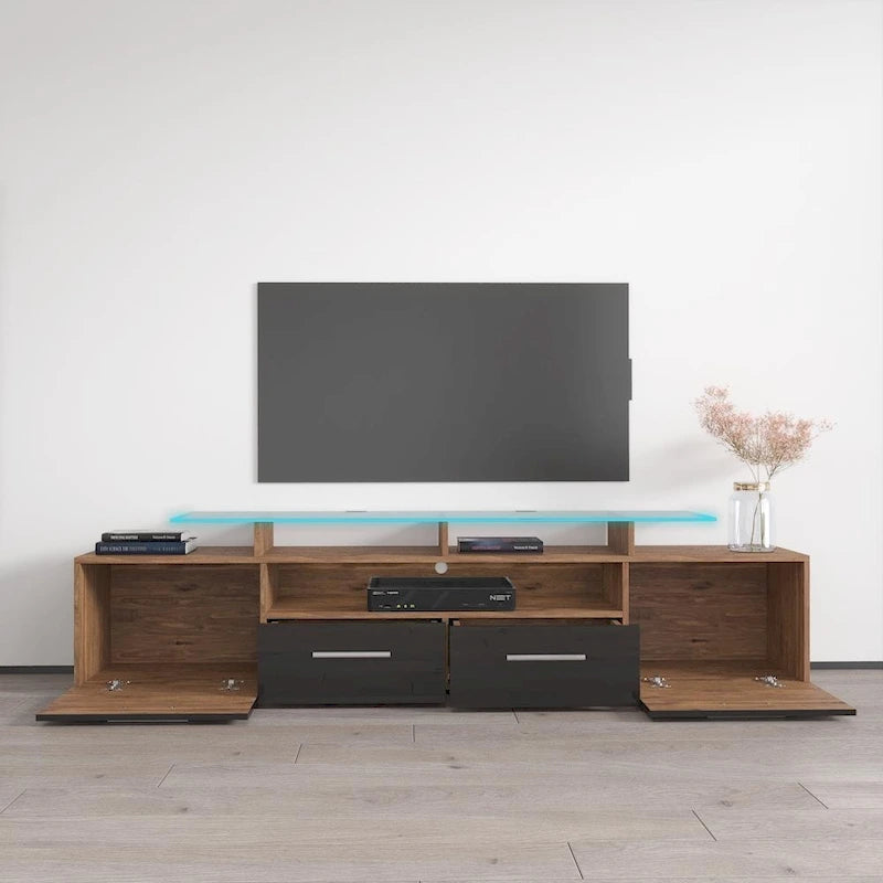 Meuble TV moderne Évora avec système d'éclairage LED