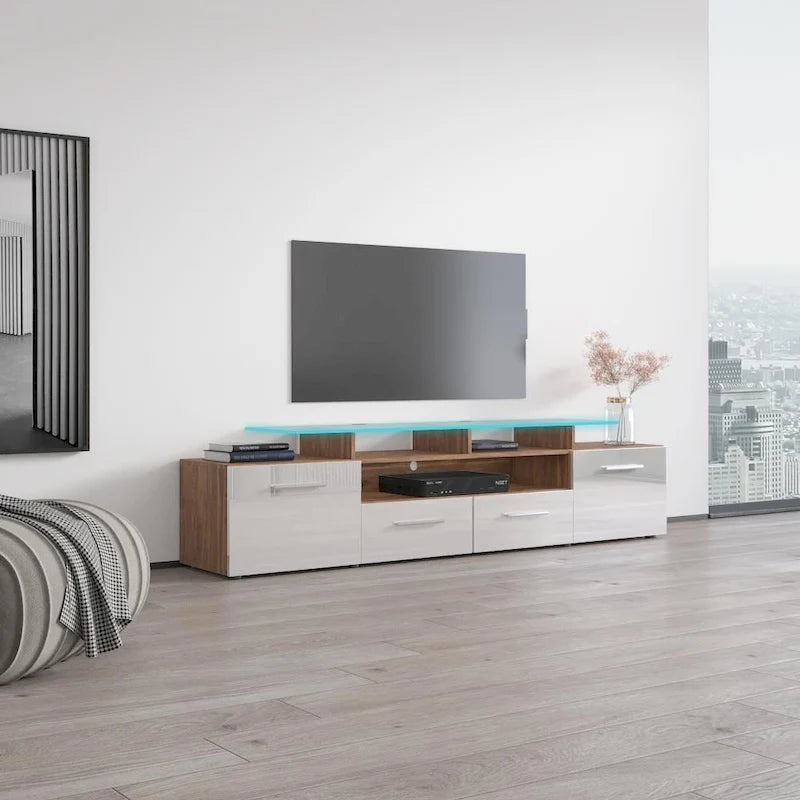 Meuble TV moderne Évora avec système d'éclairage LED