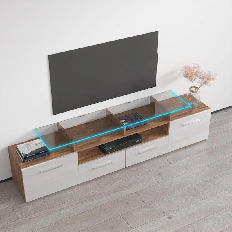 Meuble TV moderne Évora avec système d'éclairage LED