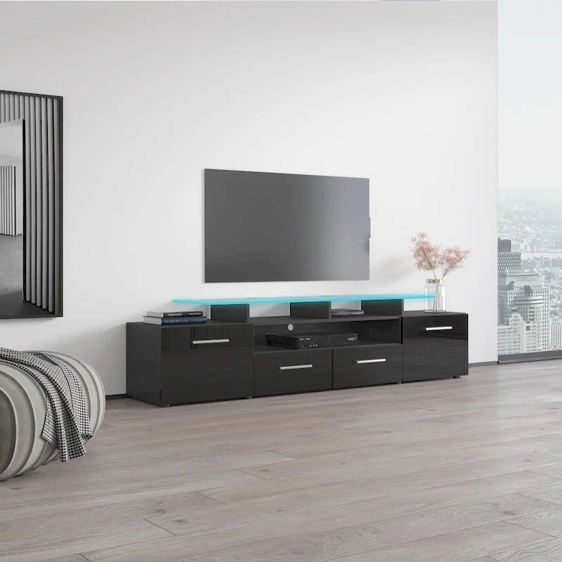 Meuble TV moderne Évora avec système d'éclairage LED