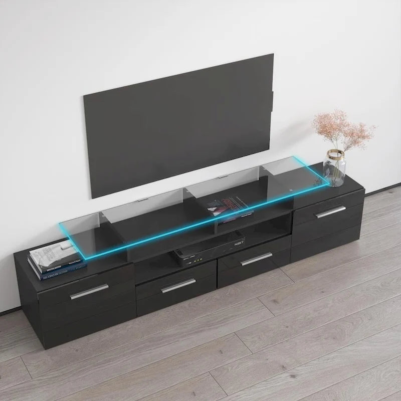 Meuble TV moderne Évora avec système d'éclairage LED