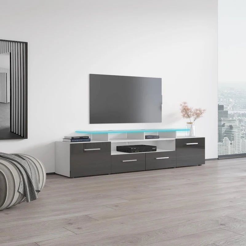 Meuble TV moderne Évora avec système d'éclairage LED