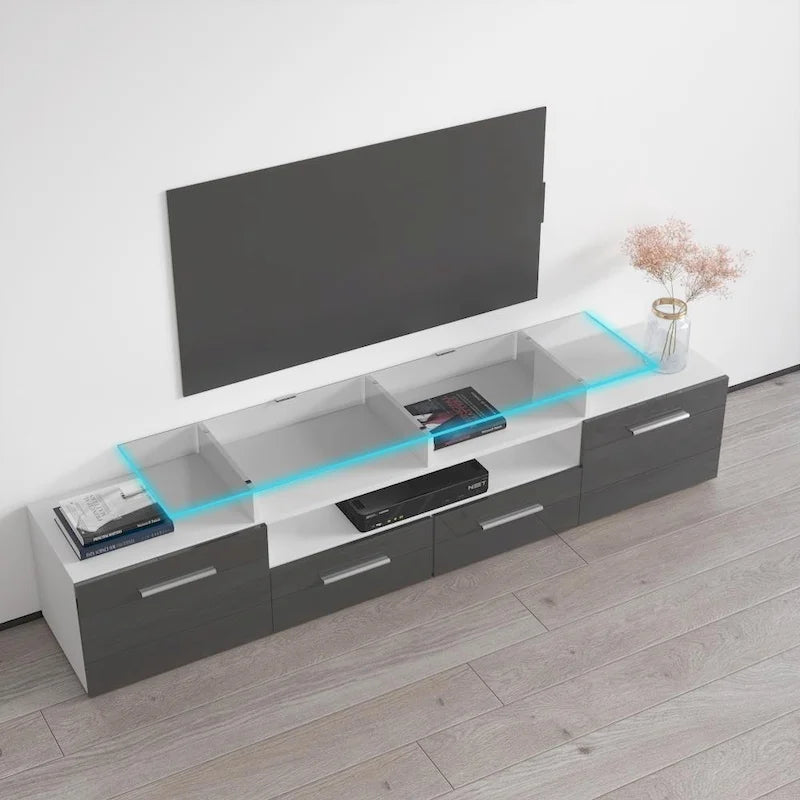 Meuble TV moderne Évora avec système d'éclairage LED