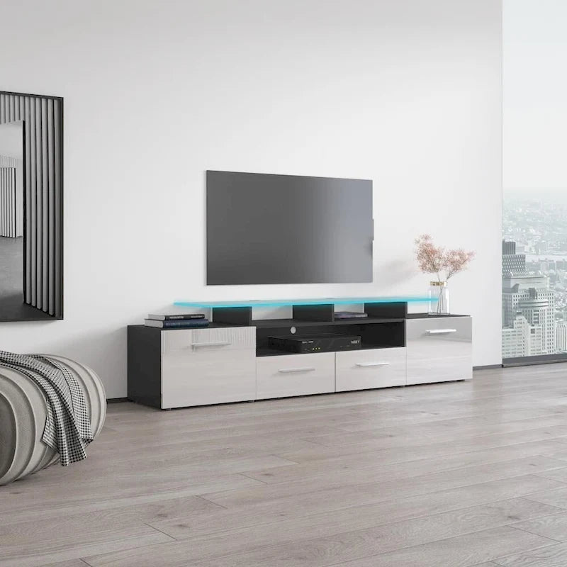 Meuble TV moderne Évora avec système d'éclairage LED