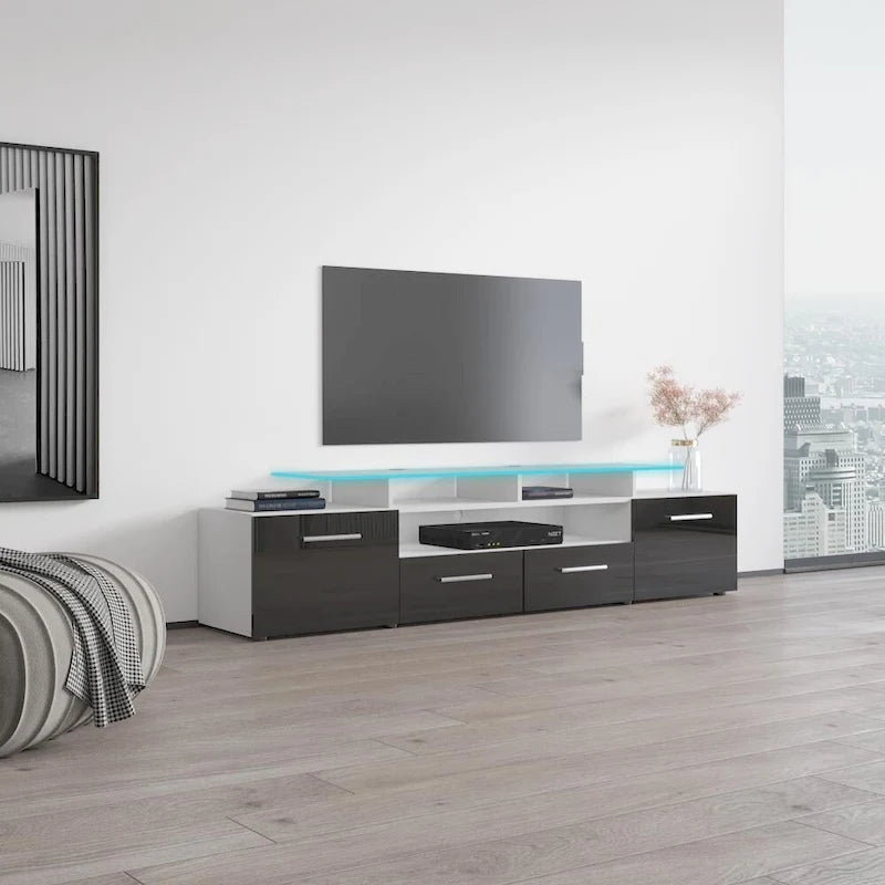 Meuble TV moderne Évora avec système d'éclairage LED