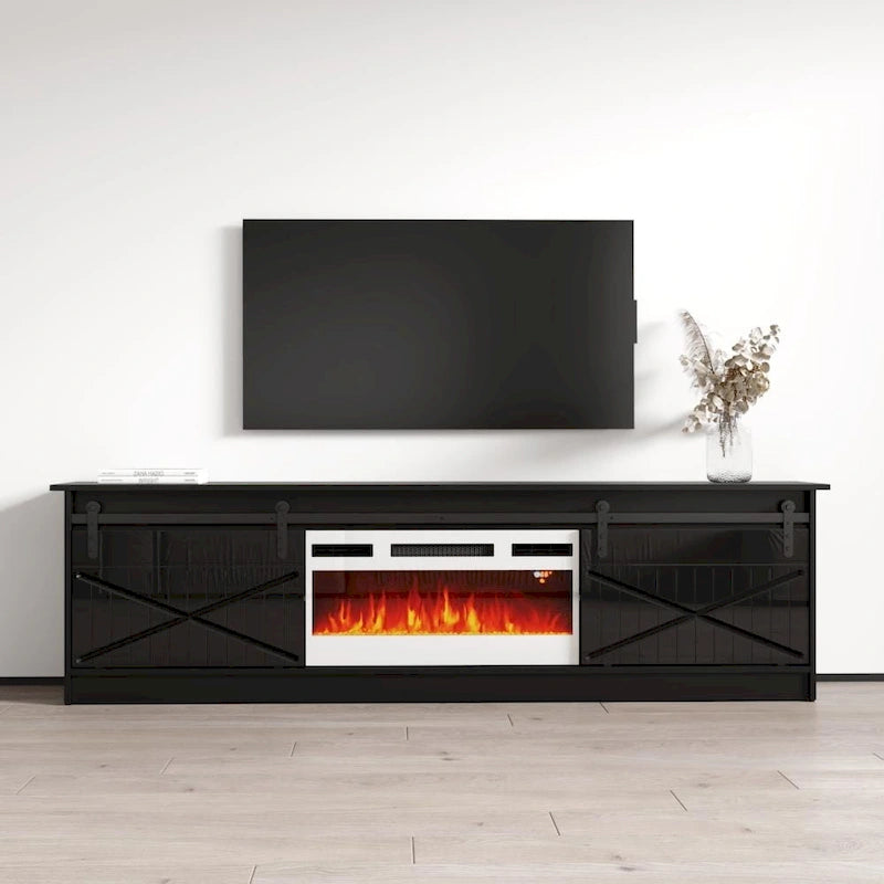 Meuble TV Granero WH-EF avec cheminée électrique 79