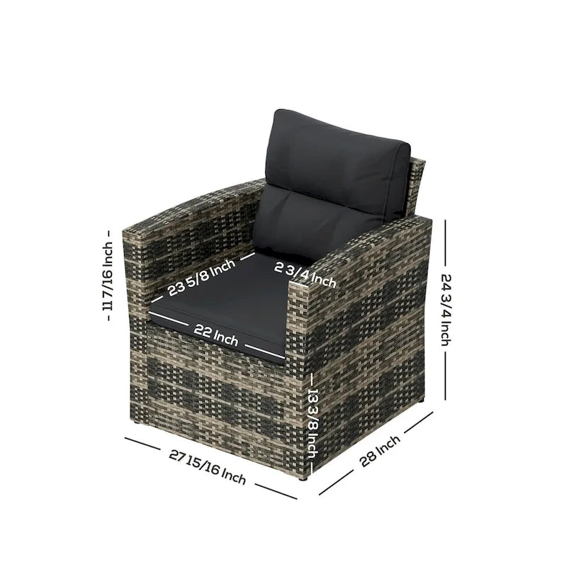 Ensemble de conversation d'extérieur 6 pièces Wess avec rangement et coussins