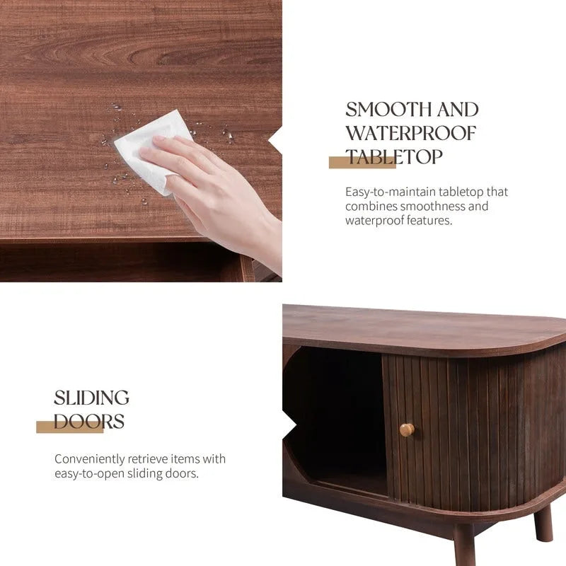 Meuble TV en rotin pour téléviseurs jusqu'à 75 pouces, console média de style ferme moderne, meuble de divertissement avec pieds en bois massif