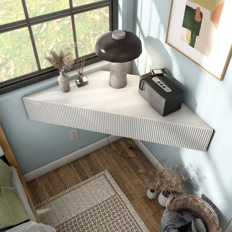 Meuble télé d'angle mural 3 étagères Furniture of America Sukhumi Transitionnel 47 po