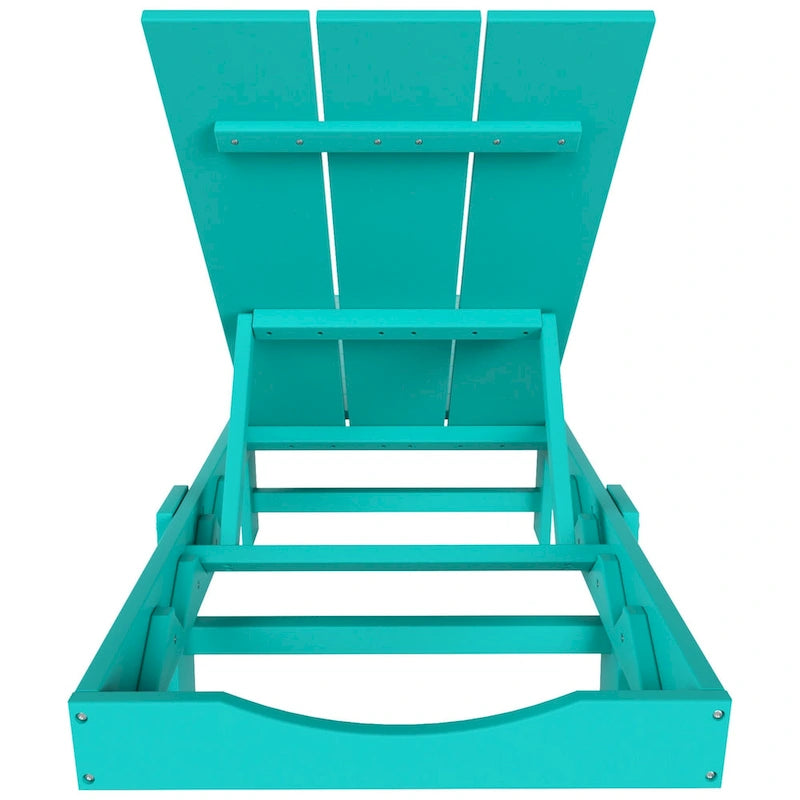 Chaise longue de piscine inclinable Polytrends Shoreside Modern Poly Eco-Friendly toutes saisons avec roues et table d'appoint (ensemble 3 pièces)