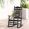 Fauteuil à bascule traditionnel en bois Outsunny à dossier haut pour porche, intérieur/extérieur - 66,7 x 86,4 x 116,2 cm
