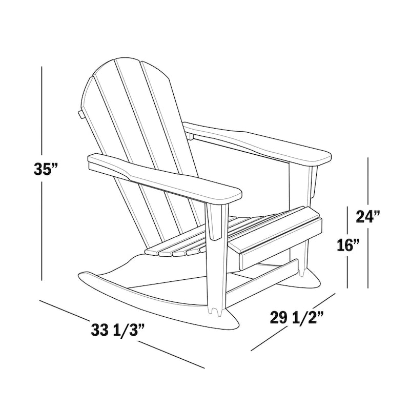 Fauteuil à bascule d'extérieur Polytrends Laguna en PEHD résistant aux intempéries avec table d'appoint (ensemble de 2 pièces)