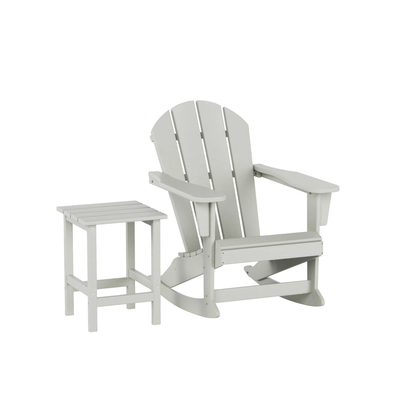 Fauteuil à bascule d'extérieur Polytrends Laguna en PEHD résistant aux intempéries avec table d'appoint (ensemble de 2 pièces)