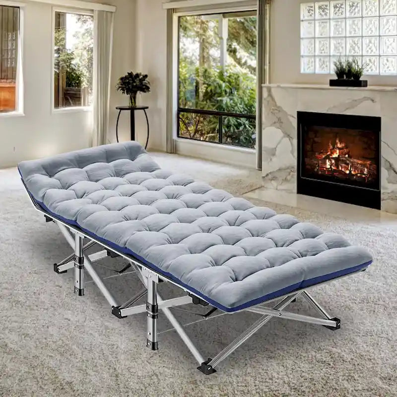 Lit de camping pliant 75 avec matelas de 8,4 cm, couchette portable