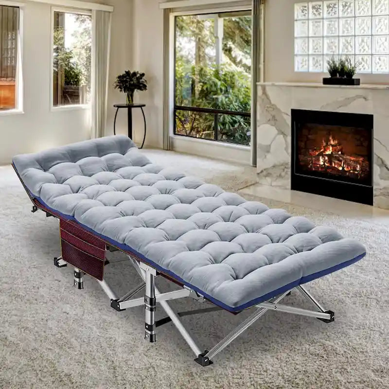 Lit de camping pliant 75 avec matelas de 8,4 cm, couchette portable