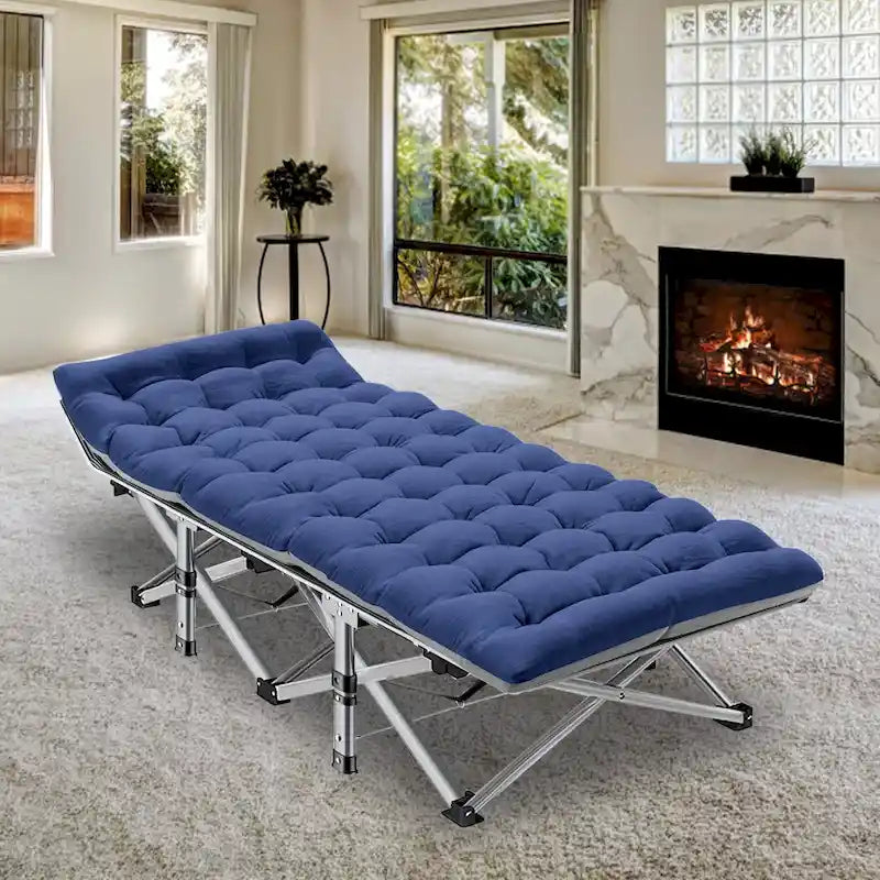 Lit de camping pliant 75 avec matelas de 8,4 cm, couchette portable