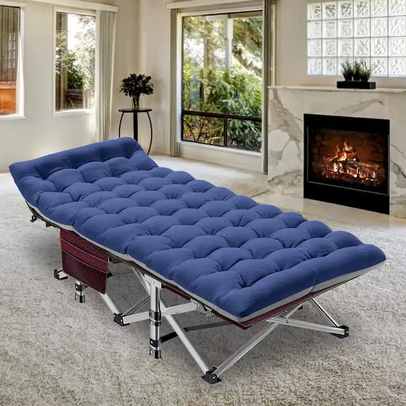 Lit de camping pliant 75 avec matelas de 8,4 cm, couchette portable