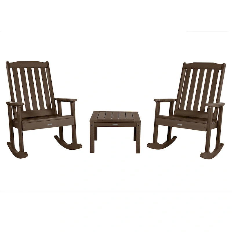 HIGHWOOD Ensemble de 3 : Deux fauteuils à bascule et une table d'appoint