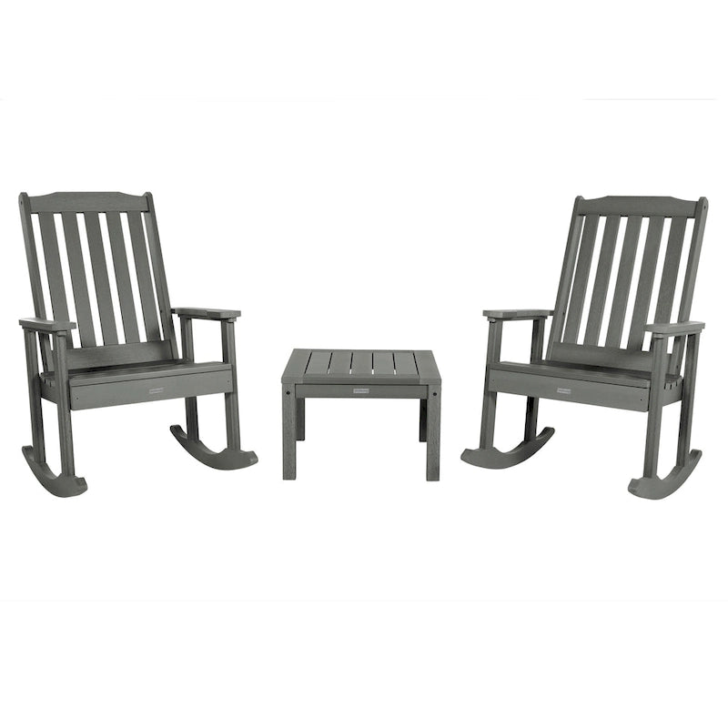 HIGHWOOD Ensemble de 3 : Deux fauteuils à bascule et une table d'appoint