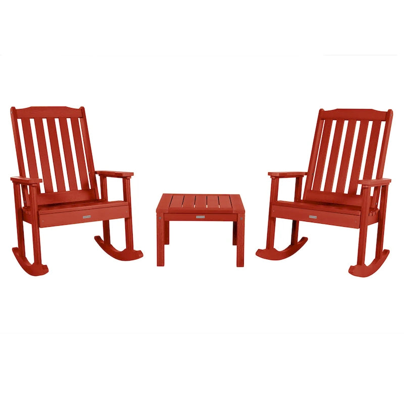 HIGHWOOD Ensemble de 3 : Deux fauteuils à bascule et une table d'appoint