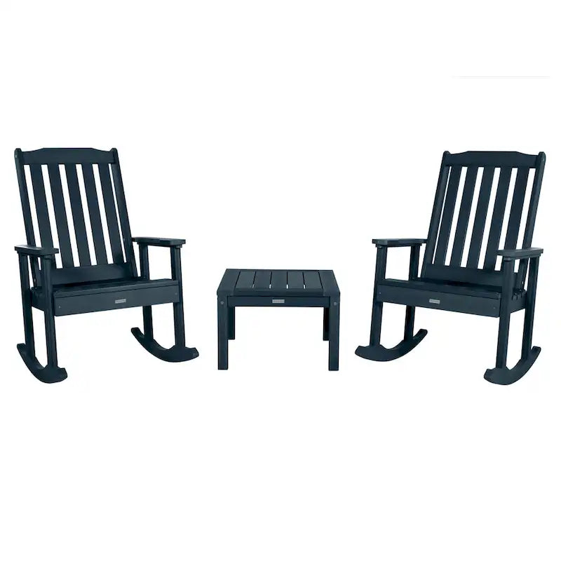 HIGHWOOD Ensemble de 3 : Deux fauteuils à bascule et une table d'appoint