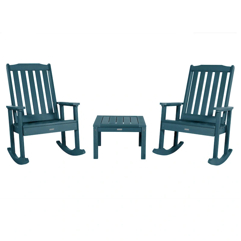 HIGHWOOD Ensemble de 3 : Deux fauteuils à bascule et une table d'appoint