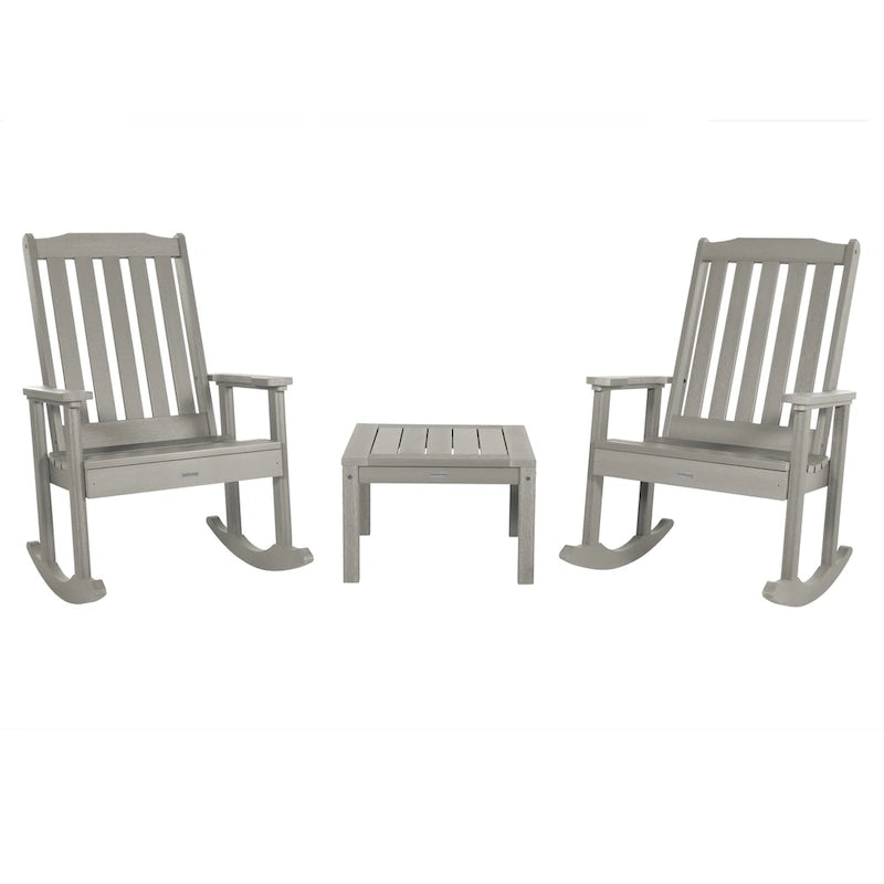 HIGHWOOD Ensemble de 3 : Deux fauteuils à bascule et une table d'appoint