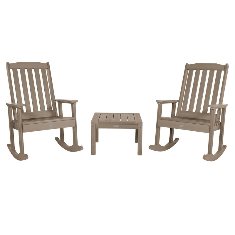 HIGHWOOD Ensemble de 3 : Deux fauteuils à bascule et une table d'appoint