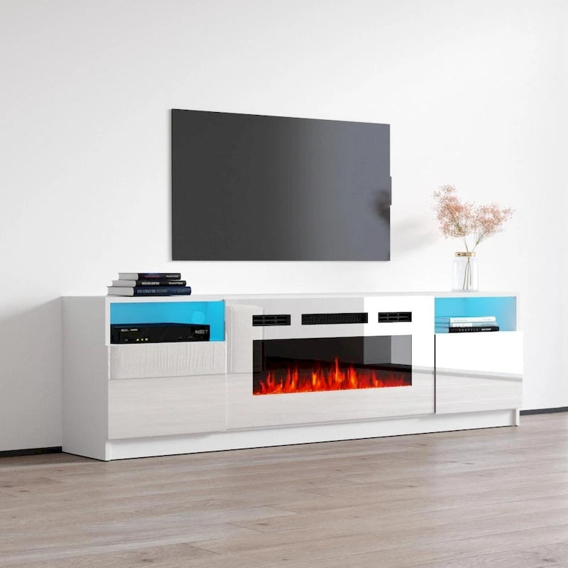 Meuble TV cheminée électrique Amsden Strick & Bolton
