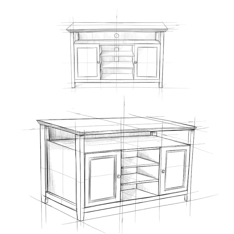 Meuble TV de style transitionnel en bois massif de 54 po de large WYNDENHALL Halifax - 54 L x 18,9 P x 31,9 H