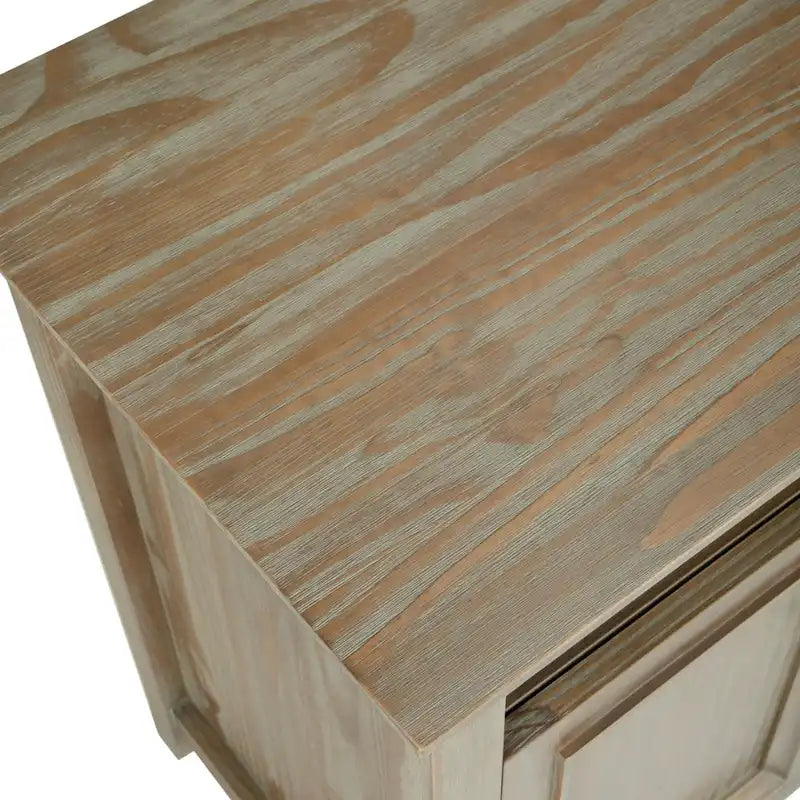 Meuble TV de style transitionnel en bois massif de 54 po de large WYNDENHALL Halifax - 54 L x 18,9 P x 31,9 H