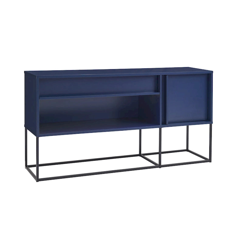 Meuble TV DH BASIC Modern 152 cm avec 16 couleurs de LED, un tiroir et des pieds en métal par Denhour