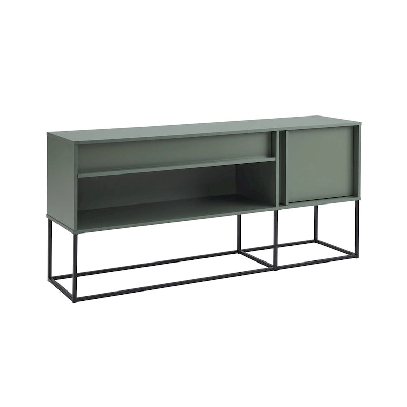 Meuble TV DH BASIC Modern 152 cm avec 16 couleurs de LED, un tiroir et des pieds en métal par Denhour