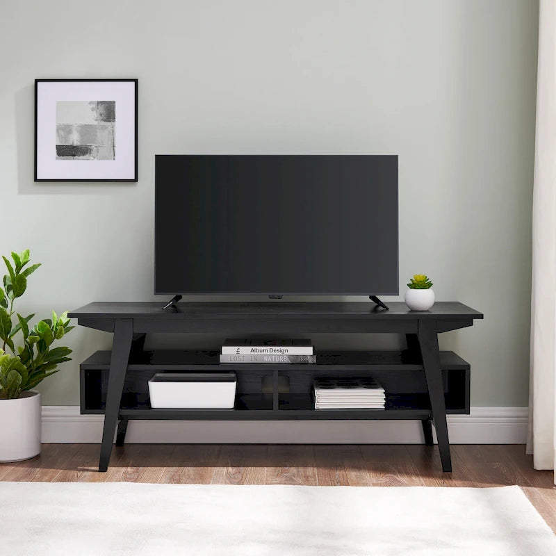 Meuble TV Middlebrook contemporain en bois massif, minimaliste, 47 pouces