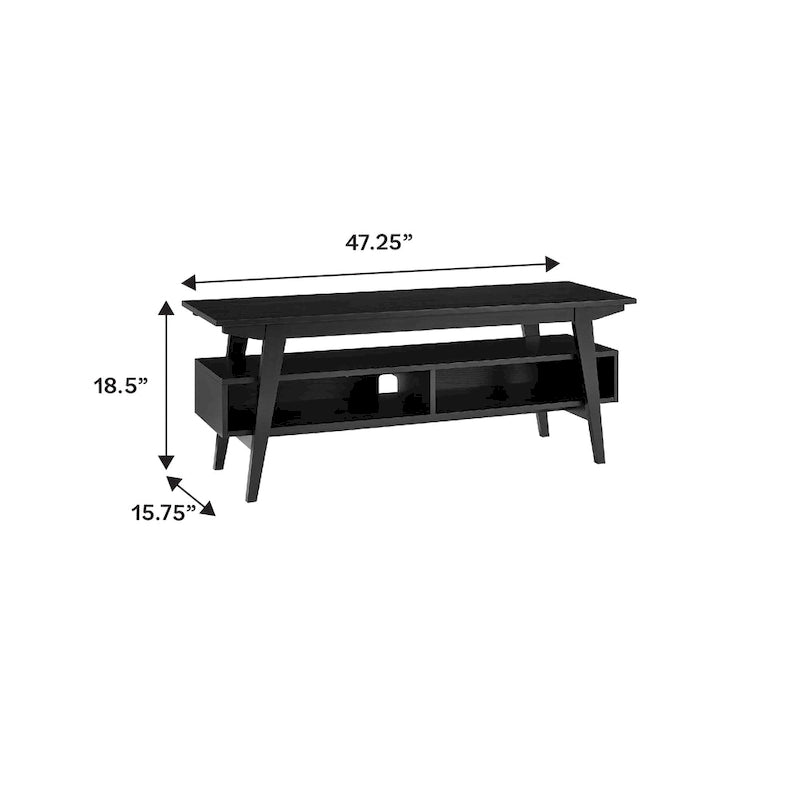 Meuble TV Middlebrook contemporain en bois massif, minimaliste, 47 pouces