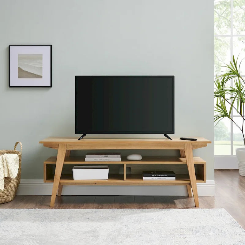 Meuble TV Middlebrook contemporain en bois massif, minimaliste, 47 pouces