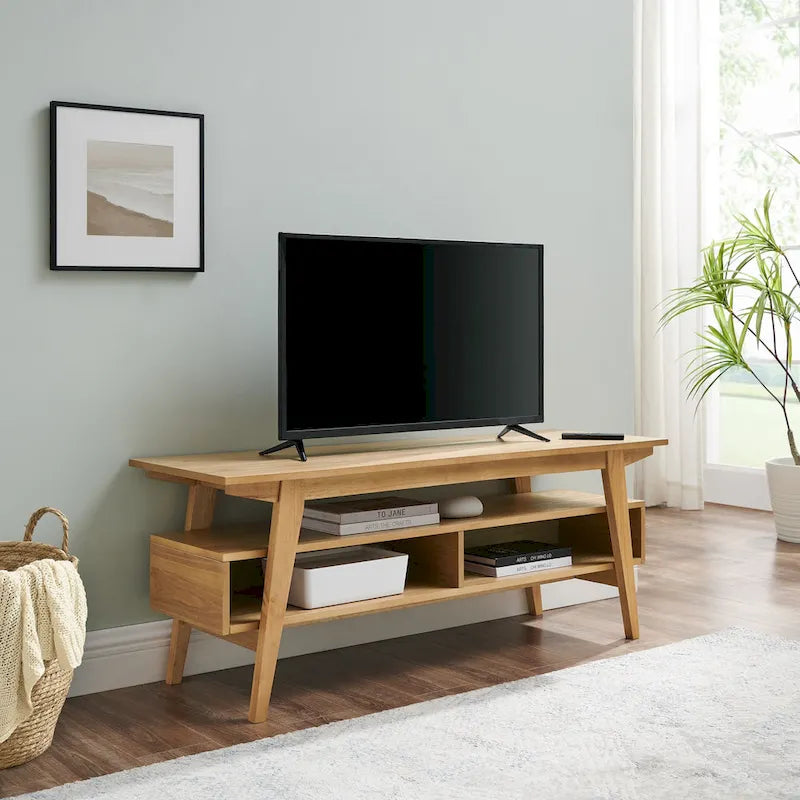 Meuble TV Middlebrook contemporain en bois massif, minimaliste, 47 pouces