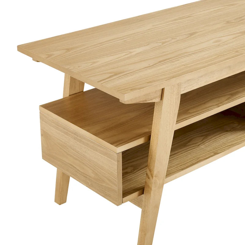 Meuble TV Middlebrook contemporain en bois massif, minimaliste, 47 pouces