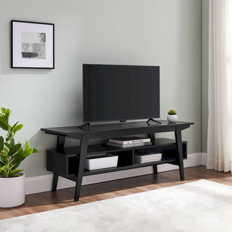 Meuble TV Middlebrook contemporain en bois massif, minimaliste, 47 pouces