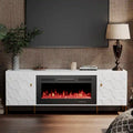 Meuble TV Clihome High Gloss Storage 70 avec cheminée électrique 36