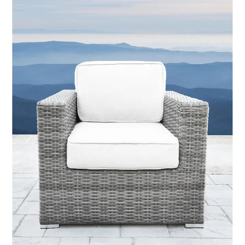 Ensemble de 11 pièces de salon modulable en osier/rotin avec coussins Sunbrella
