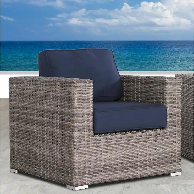 Ensemble de 11 pièces de salon modulable en osier/rotin avec coussins Sunbrella