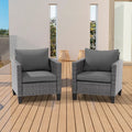 BONOSUKI Lot de 2 canapés simples de terrasse en rotin gris pour extérieur