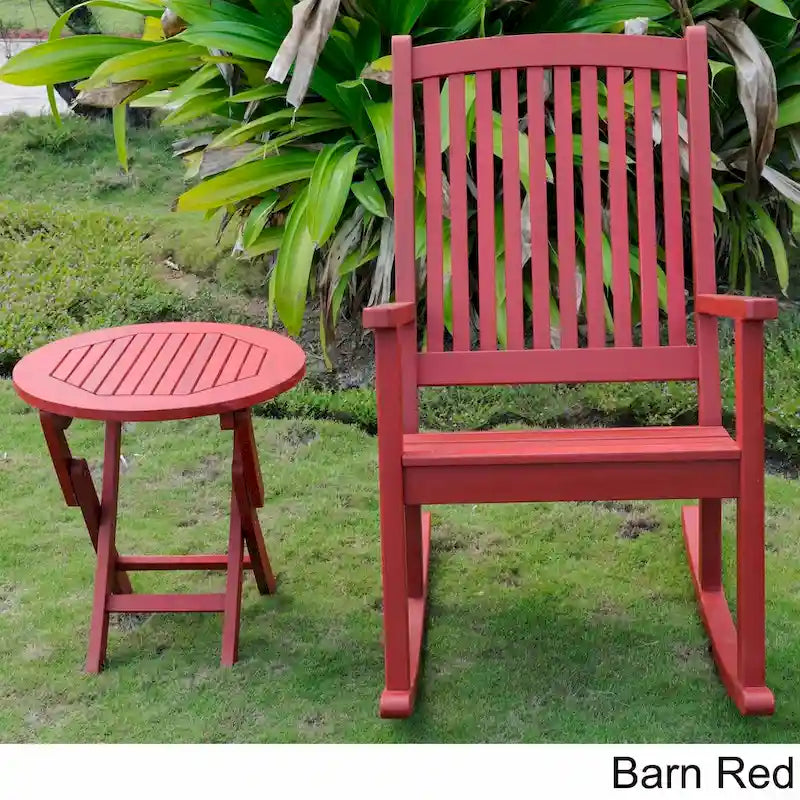 Ensemble Fauteuil à Bascule et Table d'Appoint Royal Fiji Painted Acacia International Caravan