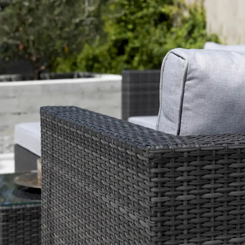 Corvus Trey Ensemble de canapés de terrasse en osier 12 pièces