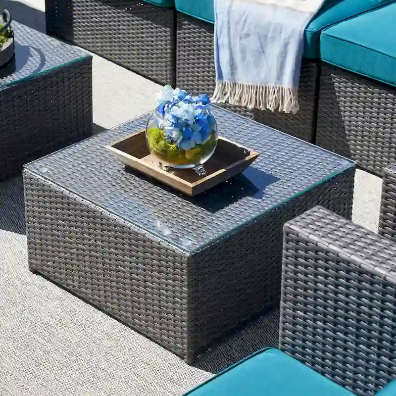 Corvus Trey Ensemble de canapés de terrasse en osier 12 pièces