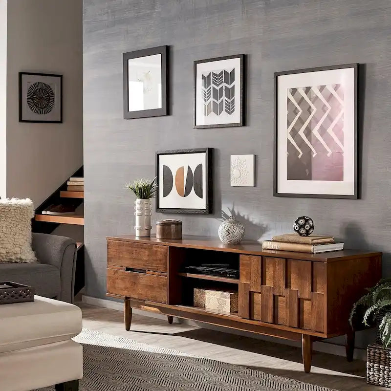 Meuble TV 2 tiroirs en bois de style Mid-Century Kieran par iNSPIRE Q Modern