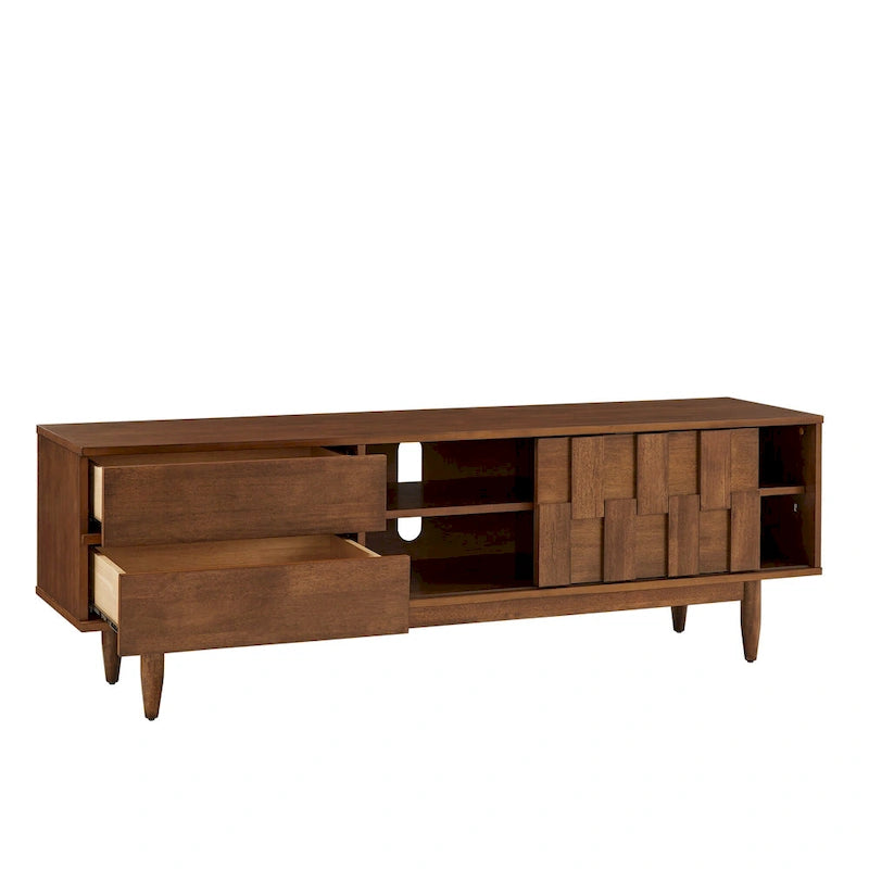 Meuble TV 2 tiroirs en bois de style Mid-Century Kieran par iNSPIRE Q Modern