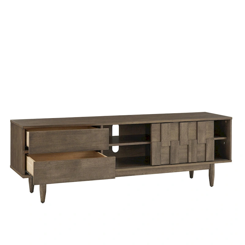 Meuble TV 2 tiroirs en bois de style Mid-Century Kieran par iNSPIRE Q Modern