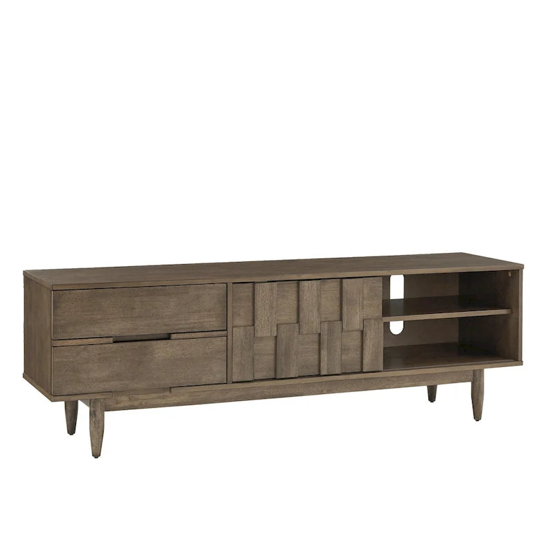 Meuble TV 2 tiroirs en bois de style Mid-Century Kieran par iNSPIRE Q Modern